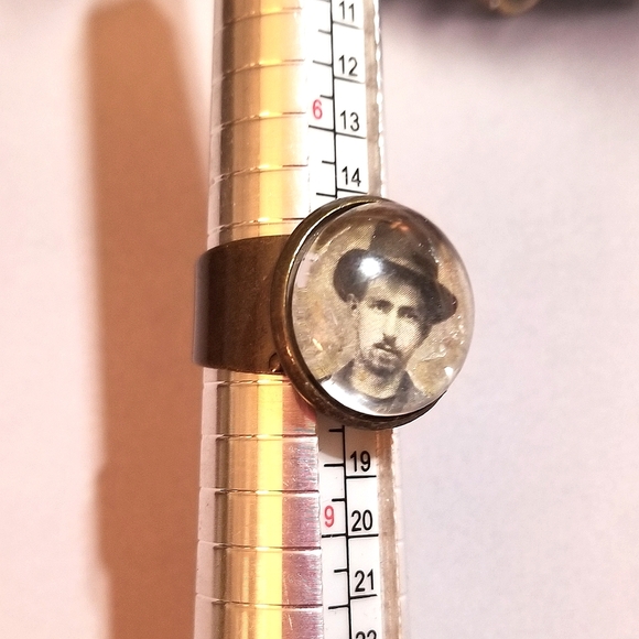 MzMax Creations "Cowboy Gent" OOAK Antique Picture Ring - Picture 3 of 6